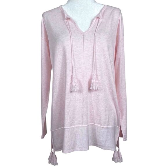 LILLY PULITZER Colene Sweater Size Medium Tassels Pink - Picture 6 of 16